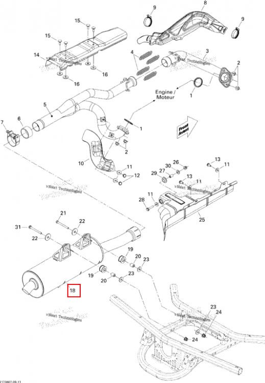 Глушитель Europe Can-Am Outlander 650 XT (2008) (707600500)