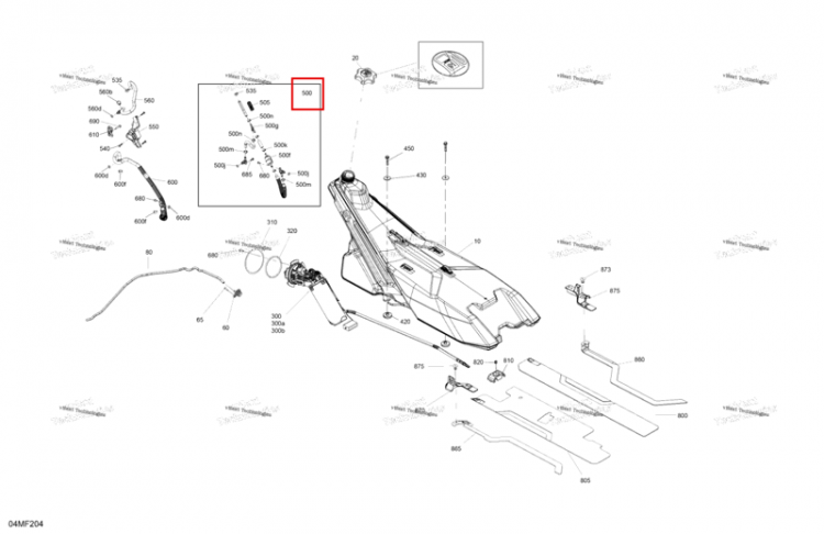 Шланг в сборе включает 500 to 500 n Ski-Doo Summit X 850 E-TEC Turbo R (2026) (513034255)