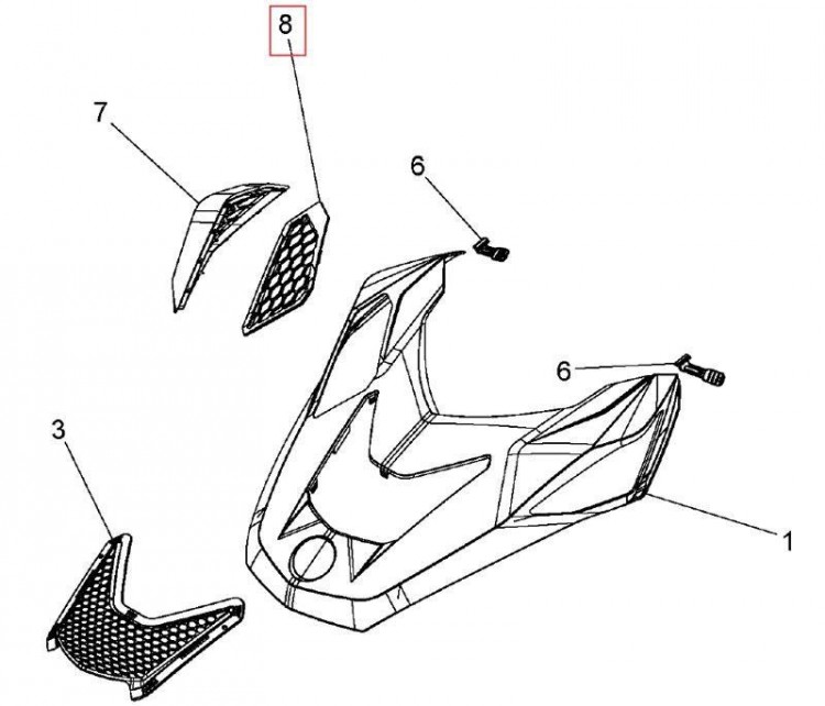 517304584 Решетка капота снегохода Ski-Doo