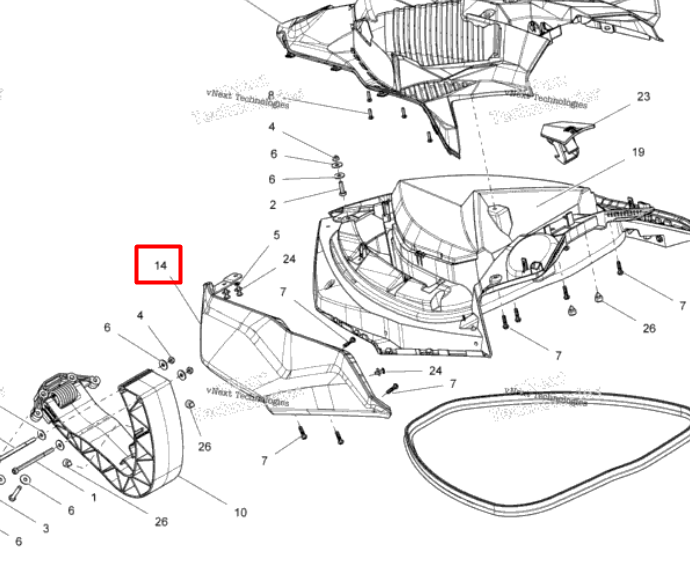 269501867 Панель пластиковая правая черная Sea Doo