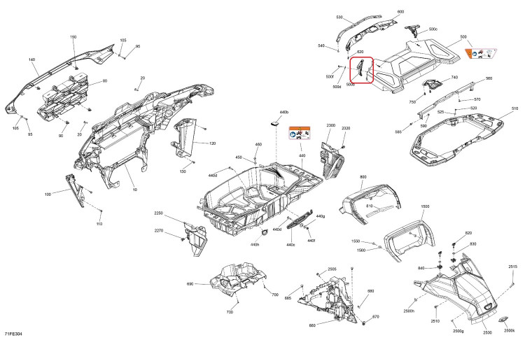 707901191 Защелка передней крышки багажника для квадроциклов Can-Am OUTLANDER G3
