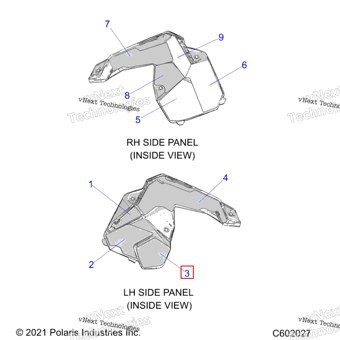 5815011 Поролон боковая панель задний нижний левый