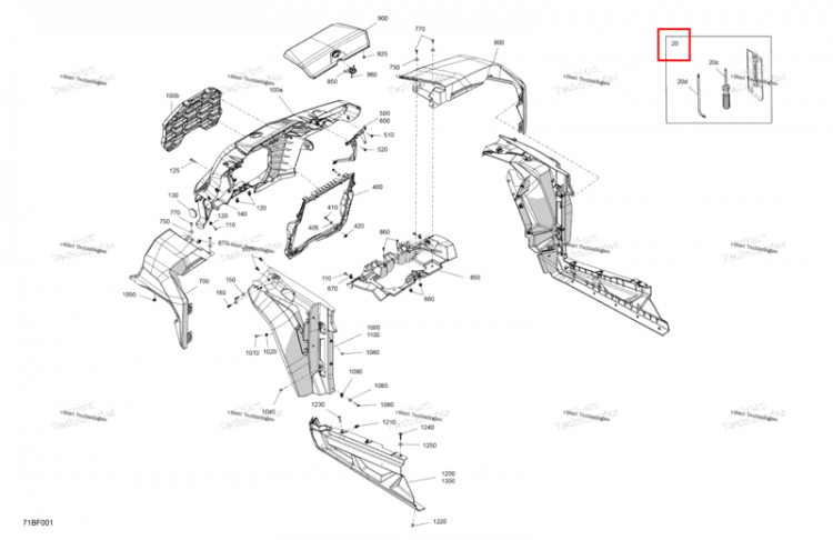 Tool комплект включает 20 to 20 d Can-Am Commander 1000R EFI XT (2026) (704700182)