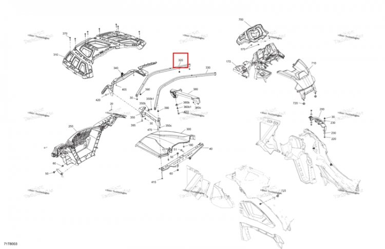 Sectional Bent трубка Can-Am Outlander 4x4 XT 1000R (2018) (705016640)