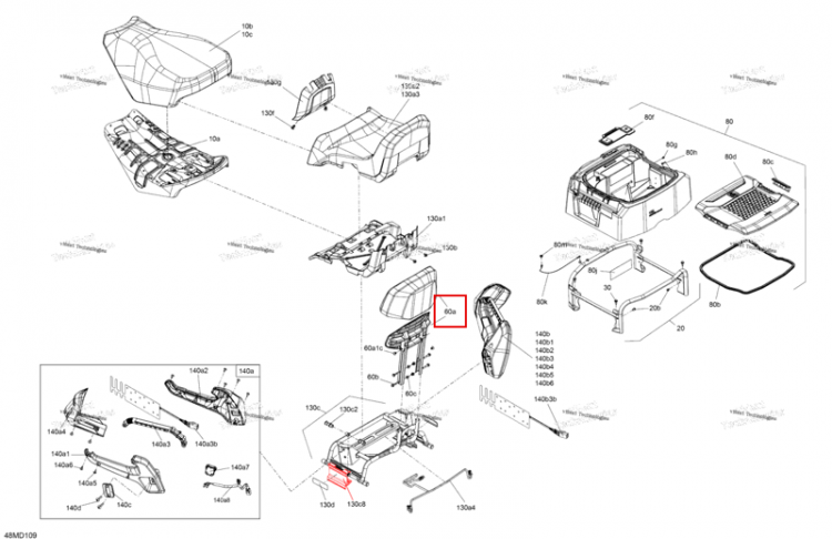 Пассажира спинка включает 60 a to 60 a2 Ski-Doo Expedition 850 E-TEC SE (2024) (510007756)