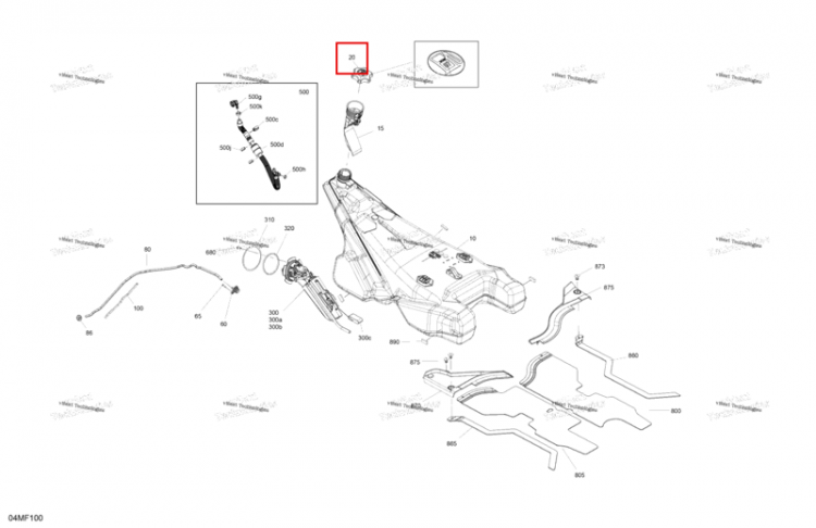 Топливный бак крышка Ski-Doo Skandic SE 900 ACE (2026) (513034168)