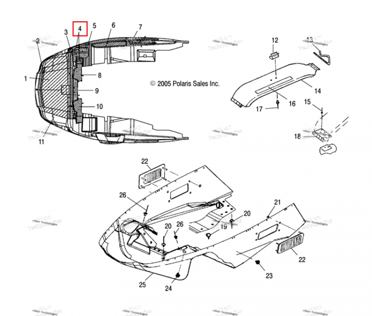 TAPE FOIL с полукруглой головкой 8 Polaris Widetrak LX (2006) (5810498)