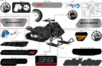 516012598 Наклейка Expert для снегоходов Ski-Doo 516012598