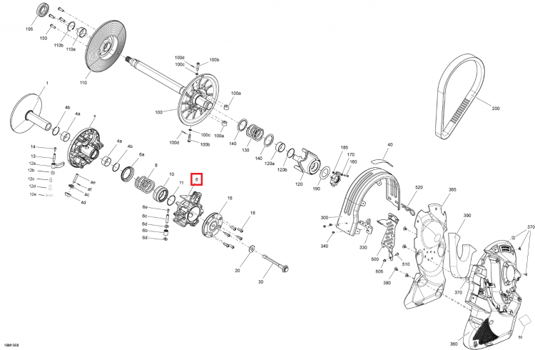 417225067 417224957 417224611 417224624 Паук вариатора G4 G5 Ski-Doo 417224867 417224019 417224389 417224198 417224215 , фото 2