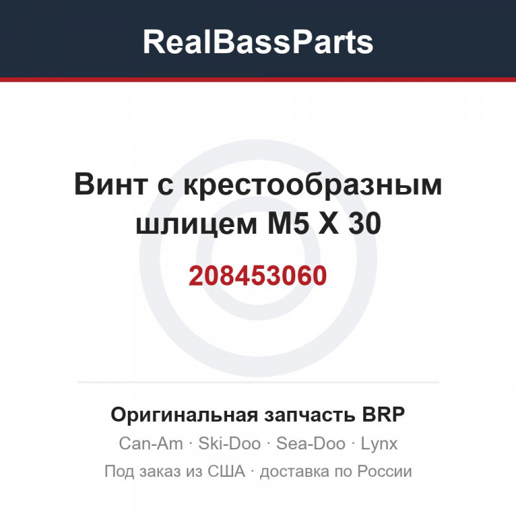 208453060 Винт с крестообразным шлицем M5 X 30