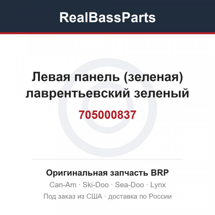 705000837 Левая панель (зеленая) лаврентьевский зеленый