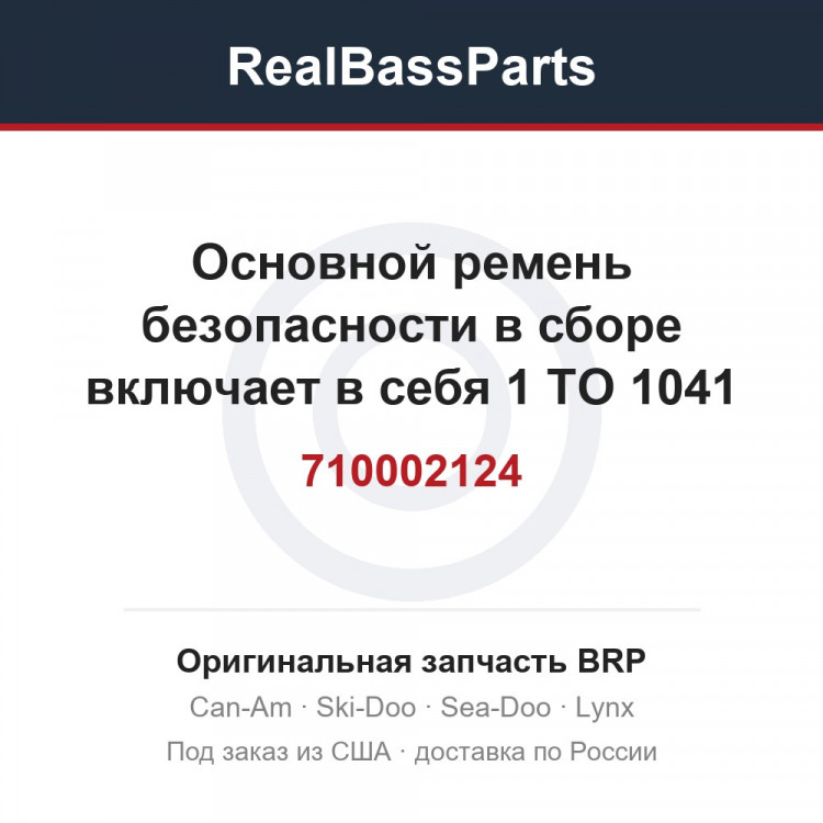 710002124 Основной ремень безопасности в сборе включает в себя 1 TO 1041