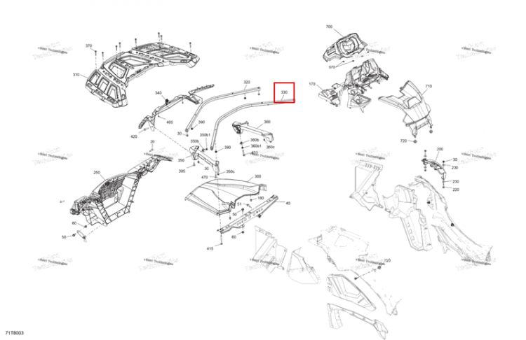 Sectional Bent трубка Can-Am Outlander 4x4 XT 1000R (2018) (705016641)