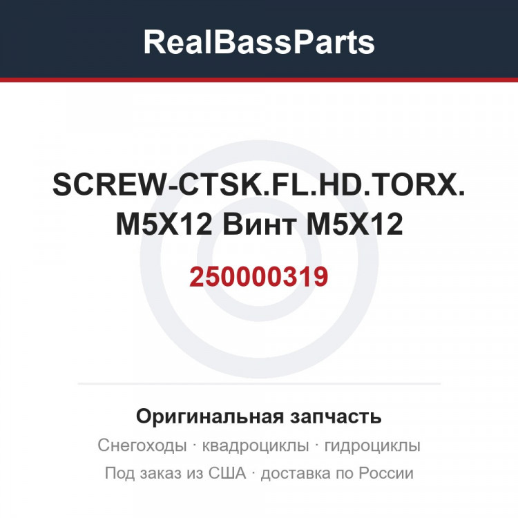 250000319 SCREW-CTSK.FL.HD.TORX. M5X12  Винт M5X12
