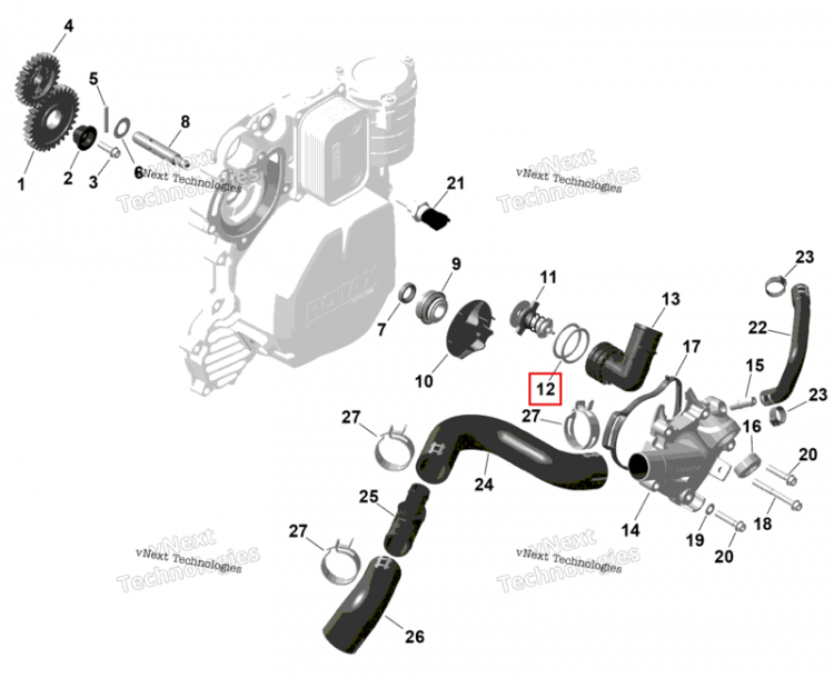 Водяной насос корпус уплотнительное кольцо Included дюйм прокладка комплект Ski-Doo Expedition LE 900 ACE Turbo (2026) (420950896)
