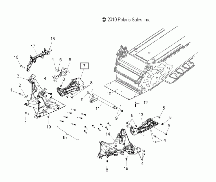 Скоба рамы нижняя правая Polaris BRACE-LOWER RH MACH  5136332
