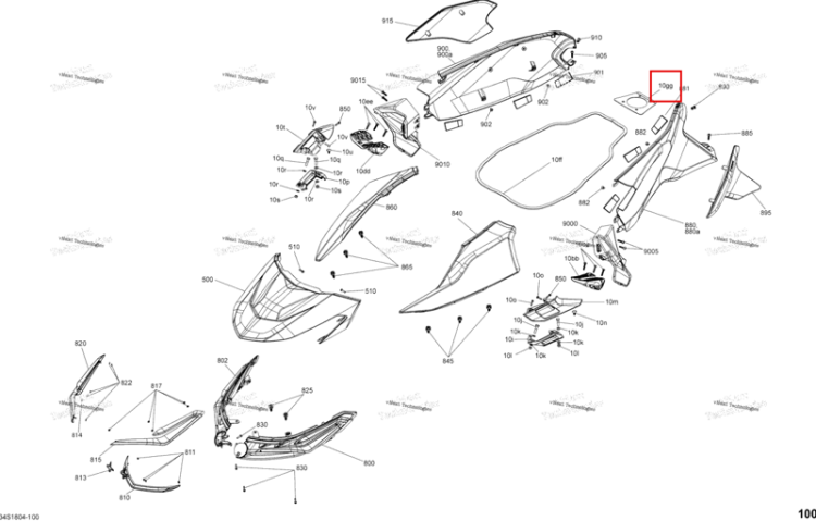 Прокладка Sea-Doo RXT 300 (2018) (293250451)