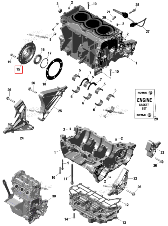 PTO крышка включает no 15 17 Sea-Doo Spark 60 (2023) (420911689)