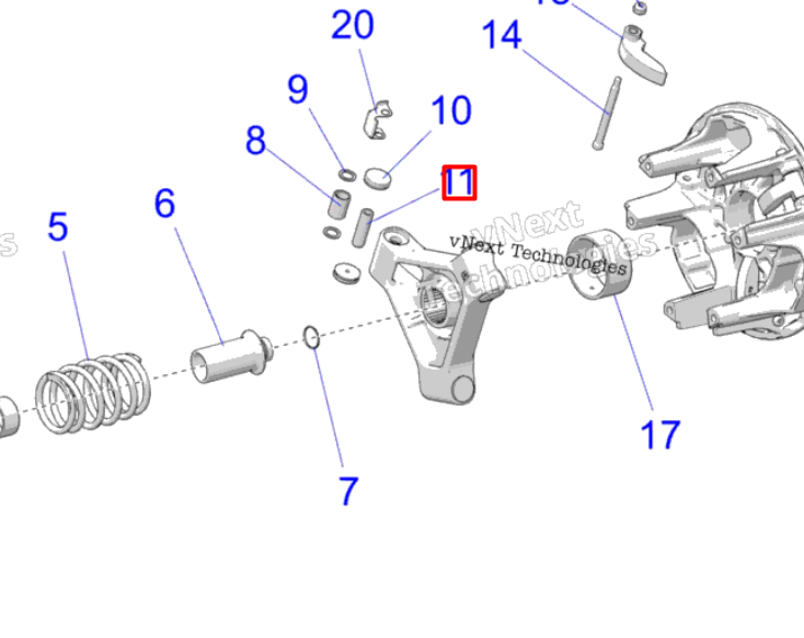 5143585 Палец ролика паука вариатора Polaris