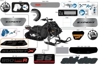 516013113 Наклейка 154 левая для снегоходов Ski-Doo 516013113