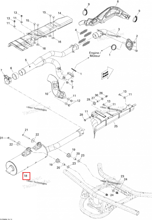 Глушитель Europe Can-Am Outlander MAX 800 XT (2008) (707600501)