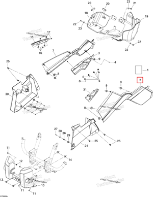 Левый панель Viper красный Can-Am 705000914