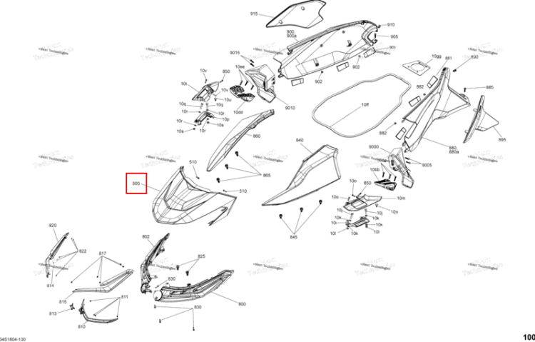 Ice Metallic капот Ice Metals Models Sea-Doo RXT 300 (2018) (291004791)