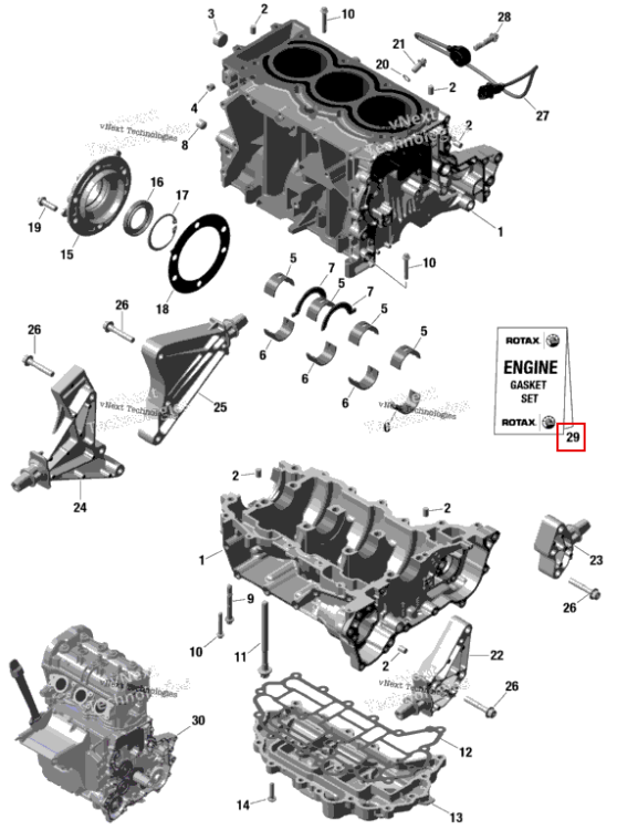Комплект прокладок Sea-Doo Spark 60 (2023) (420686238)