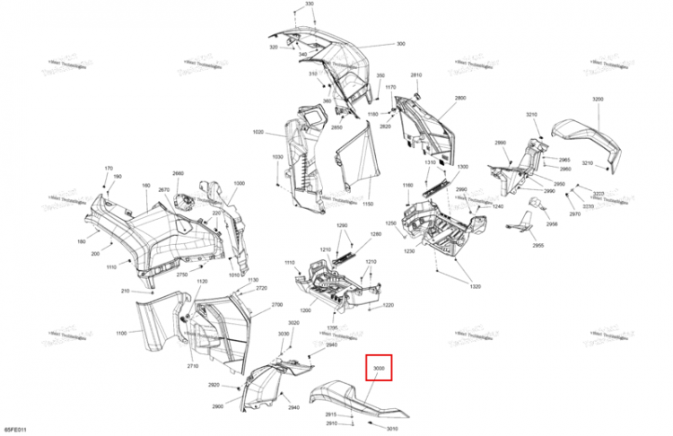 Legion красный левый задний крыло Can-Am Outlander 4x4 STD 500 (2025) (705018943)