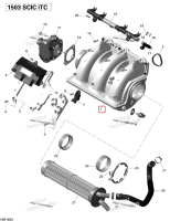 Впуск воздуха коллектор включает 1 to 2 Sea-Doo GTX (2016) (420867955)
