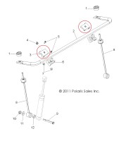 5439733 Втулка переднего стабилизатора нижняя для квадроциклов Polaris RZR 570/800 2012-2017" 5438284