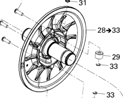 417127410 Шкив вариатора ведомого Ski-Doo (417127260 417127346)