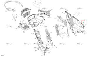Глубокий чёрный правый Bottom с полукруглой головкой Ski-Doo 502008223