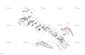 Правый задний капот модель платиновый серебристый матовый Ski-Doo 517308410