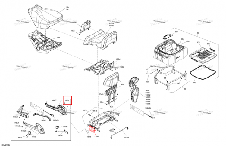 Левый пассажира Heated Hand Hold в сборе включает 140 a to 140 a9 Ski-Doo Expedition 850 E-TEC SE (2024) (510006526)