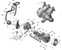 Водяной охлаждения трубка в сборе Ski-Doo Expedition LE 900 ACE Turbo (2026) (420822894)