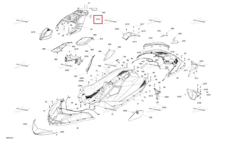 Dazzling синий крышка Sea-Doo Spark Trixx 2up (2023) (291005896)