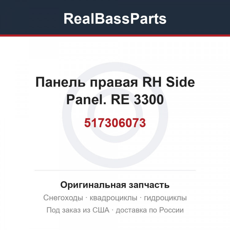 517306073 Панель правая RH Side Panel. RE 3300
