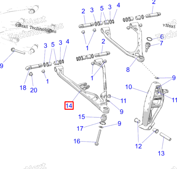 1824653-309 Рычаг нижний правый 36 Polaris AXYS, MATRYX 1824653-067
