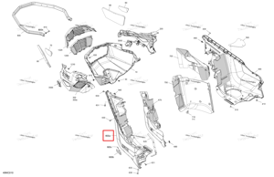 Глубокий чёрный левый Bottom с полукруглой головкой Ski-Doo 502008222
