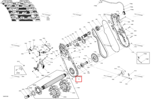 Глубокий чёрный цепь Case в сборе Ski-Doo 504154292