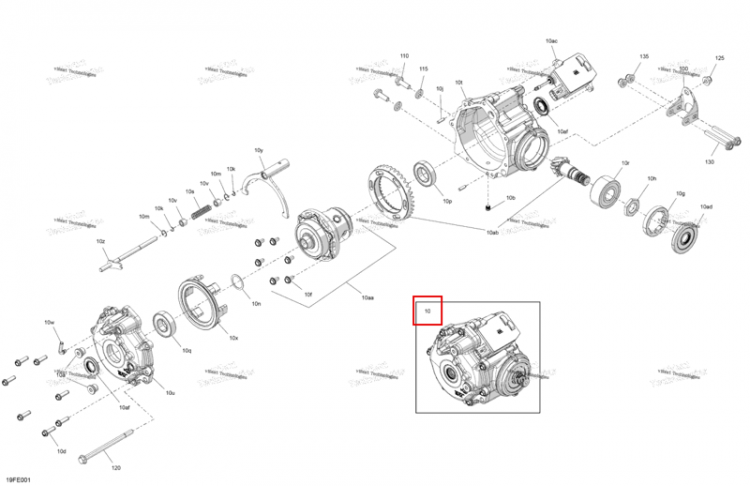 Дифференциал включает 10 to 10 af Can-Am Outlander 4x4 STD 500 (2025) (705403525)
