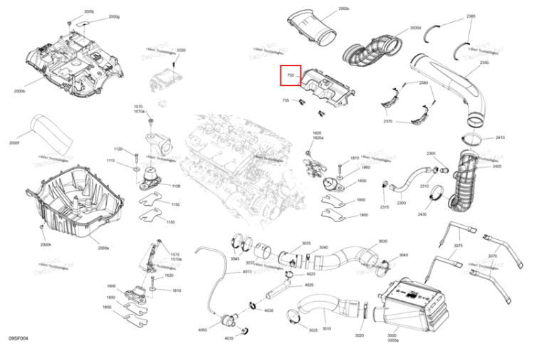 Двигатель крышка Sea-Doo RXP 325 X (2026) (270001130)