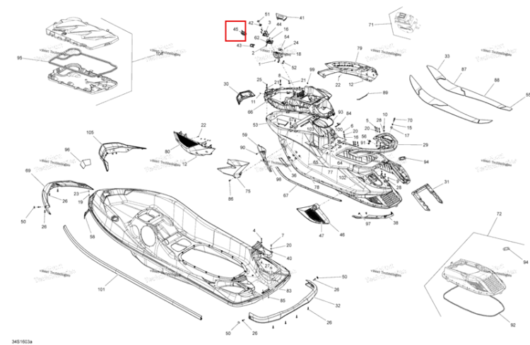 ROPE 3/16 3000 мм длинный Sea-Doo RXT (2016) (219704363)