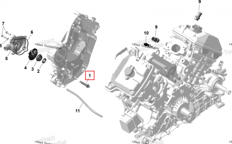 Водяной насос вал Can-Am Outlander 4x4 XT 1000R (2025) (420620261)