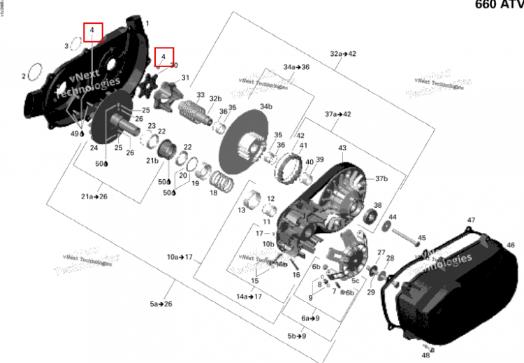 Torx винт фланцевый M6 × 20 Can-Am Outlander 650 XT (2008) (420440202)