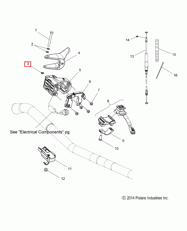 7710401 Стопор столбика курка газа Polaris RING,RETAINING