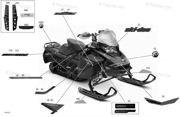 516008854 Наклейка Rotax Power на задней нижней панели. глубокий черный