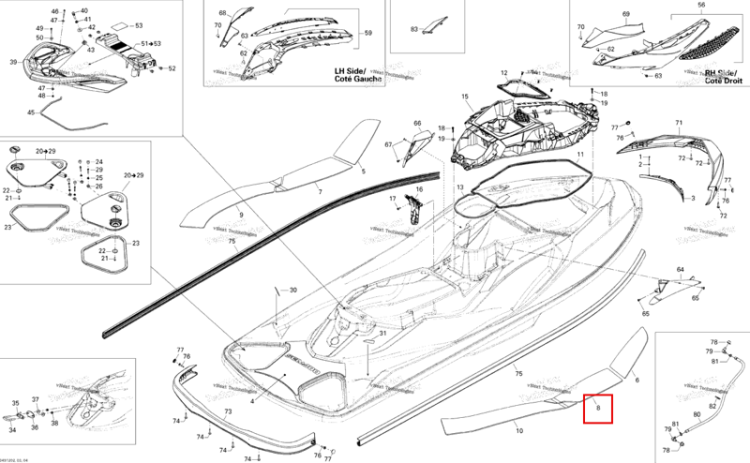 ANTI SLIP MAT CTRL R Sea-Doo GTX 215 (2012) (291002933)