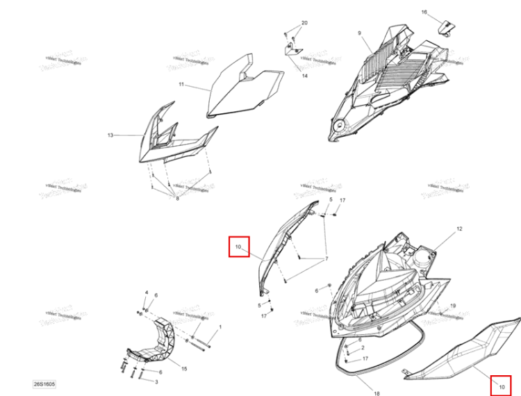 STORAGE крышка модель белый / жёлтый Sea-Doo RXP (2016) (269502262)